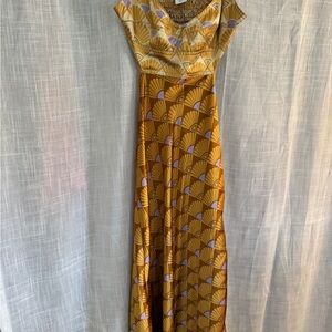 House of Harlow 1960 Gold and Purple Maxi Dress, worn once